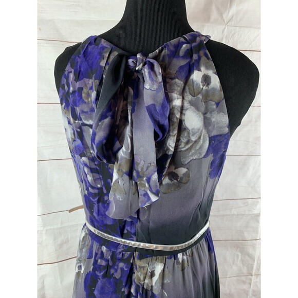 SL Fashions Dress Halter Maxi chiffon Floral Gown Wedding Party Classic Floral - Picture 10 of 16